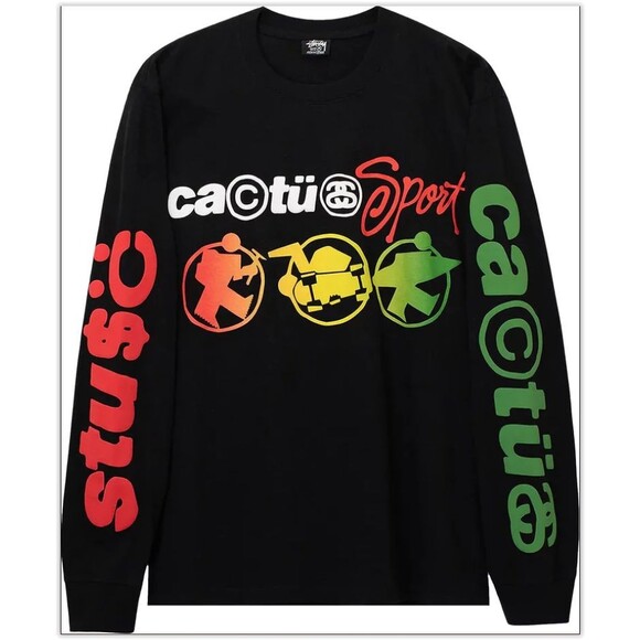 NWT STUSSY Cactus Plant Flea Market CPFM Black Long Sleeve T-Shirt AUTHENTIC, L - Picture 1 of 8